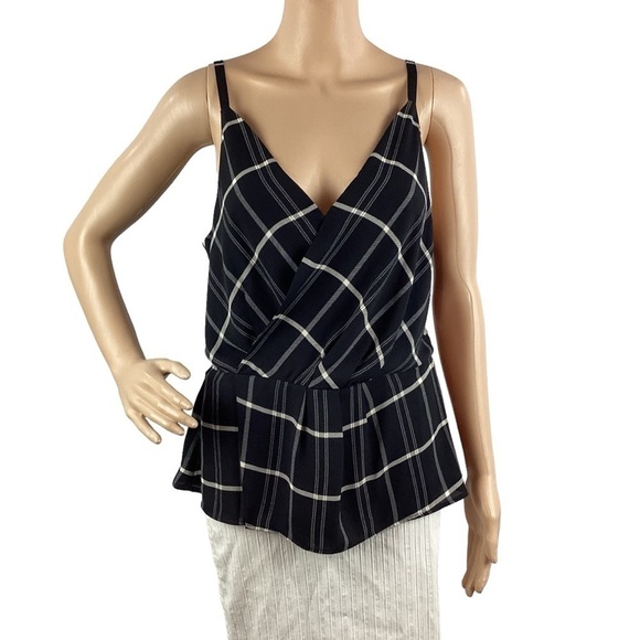 cabi Check Crossover Cami Top Style 3986 Size 8 Black - Picture 1 of 7